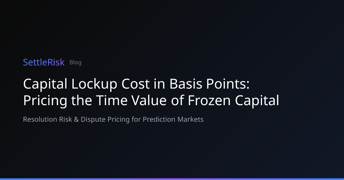 Capital Lockup Cost in Basis Points: Pricing the Time Value of Frozen ...