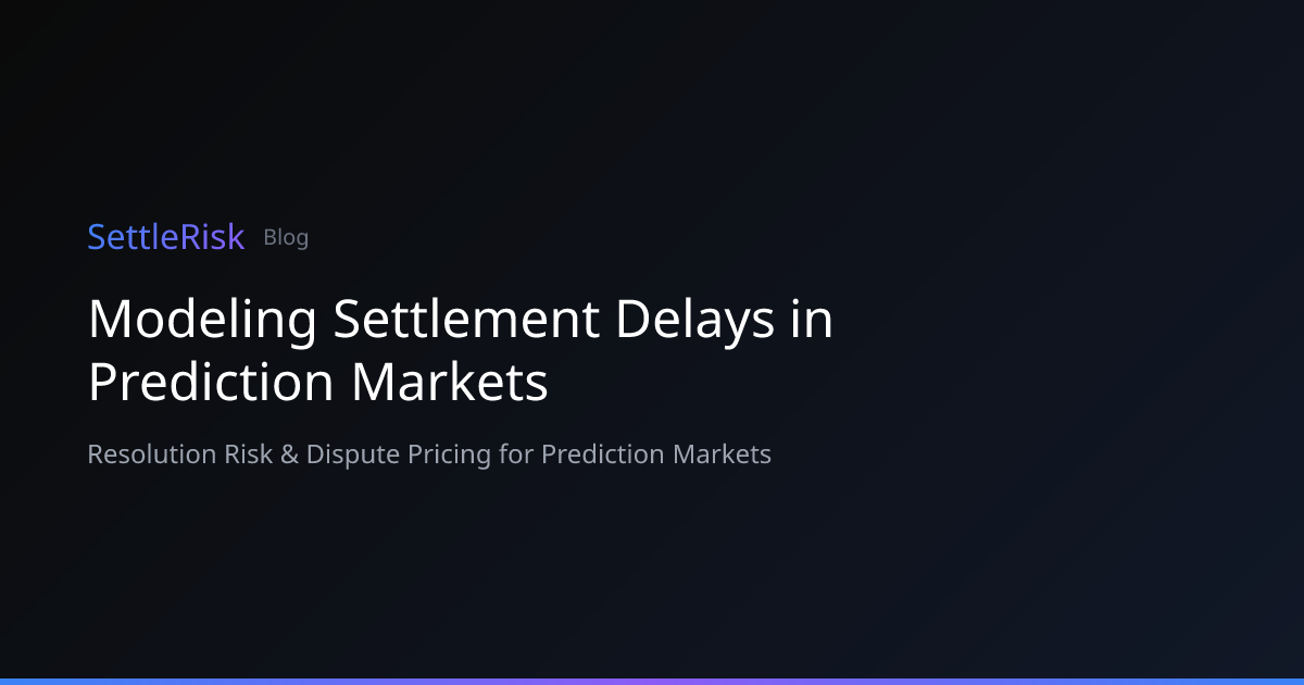Modeling Settlement Delays in Prediction Markets | SettleRisk