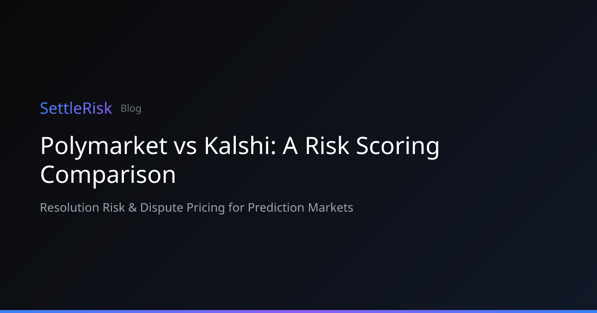 Polymarket vs Kalshi: A Risk Scoring Comparison | SettleRisk