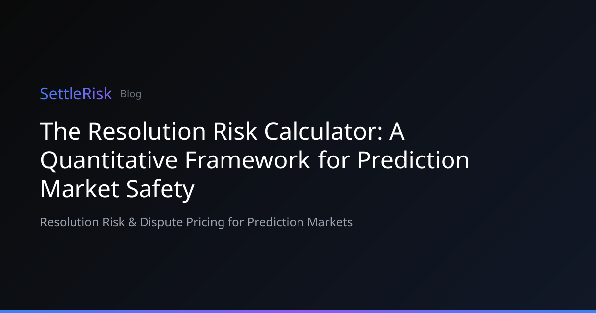 The Resolution Risk Calculator: A Quantitative Framework for Prediction ...